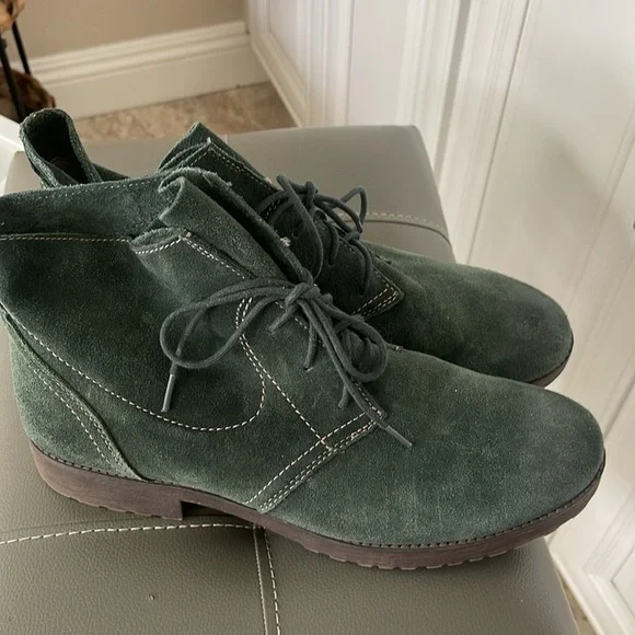 Naturalizer Women's Endellion Green Suede Leather lace up booties Sz 11M - Picture 9 of 16